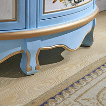 ZzheHou Cassettiera Ingresso Multi-cassetto Retro Pittura Gabinetto Two Door Camera Governo di Immagazzinaggio Robusto Durevole Semplice E Grazioso (Color : Blue, Size : 99x38x90cm)