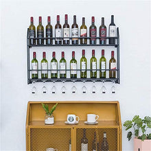 Leifeng Tower Classico Wallmounted Metallo, Ferro, Bottiglia di Vino Rack e Supporto di Vetro, 2 Livelli di Storage mensola della Parete della Decorazione Nera