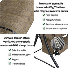 Outsunny Dondolo 3 Posti da Giardino o Terrazzo con Tettuccio Regolabile e Tasche Portaoggetti Marrone 196x128x172cm
