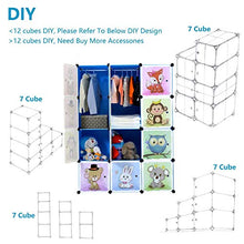 BRIAN & DANY Armadio Modulare Bambini, Portatile Guardaroba, Armadietto in Moduli Plastici, 8 Cubo e 2 Aree di Sospensione, Blu, 110 x 47 x 147 cm