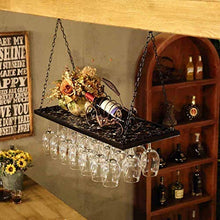 Portabottiglie da Vino Semplice e Creativo Arte in Ferro Portabicchieri Porta Bicchiere da Vino Capovolto Appeso da Bar Portabottiglie da Vino Semplice e Creativo Portabicchieri, PZW, 100CM