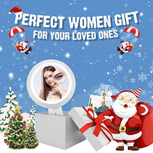 Mayepoo Specchio per Il Trucco Luce con Specchio ingranditore 5X, Modello di Lampada da Tavolo, 3 modalità di Luce Specchio per Il Trucco USB Ricaricabile, Regalo per Le Donne