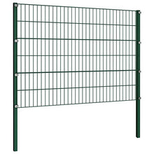 vidaXL Pannello di Recinzione 2D con Pali Robusto Recinto Giardino Barriera Privacy Sicurezza in Ferro Verniciato a Polvere 1,7x1,2 m Verde