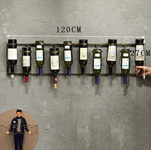 YWYW Portabottiglie Portabottiglie Portabottiglie da Vino Ornamenti da Appendere a Parete in Ferro Portabicchieri da Vino Portabicchieri da Vino Espositore Porta calici (Dimensioni: L120 * W27CM)