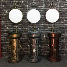 ZTGL Mobili da Bagno Rotondi per Lavabo, Set di Mobili da Bagno Autoportante, Vanità Artistica in Ferro,Rosso,Without Mirror