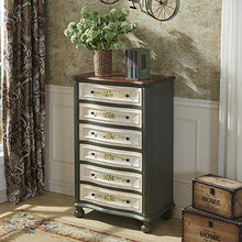 ZzheHou Cassettiera Armadi Soggiorno Armadio Retro Rustic Verniciato Vecchi Cassetti Dipinte A Mano Robusto Durevole Semplice E Grazioso (Color : Green, Size : 81x48x127cm)