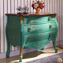 N/Z Cassettiera per Attrezzatura Quotidiana Mobili rustici retrò anticati Cassetti antichi Dipinti Cassettiera d'ingresso per Camera da Letto (Colore: Verde Dimensioni: 97x49x82cm)