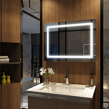 Meykoers Specchio Bagno LED 80 x 60 cm con Anti-appannamento con dimmerabile, bianco caldo / bianco freddo / neutro, 3000-6400 K