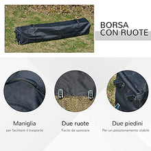 Outsunny Gazebo da Giardino Pieghevole 3.96x3.96m in Metallo, Gazebo Portatile con Borsa da Viaggio, Cachi