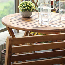 CGBF-Set Bistrot in Legno Massello,Set di Mobili da Giardino Resistente alle Intemperie,Tavolo Pieghevole e 2 Sedie per Terrazze e Balconi,A