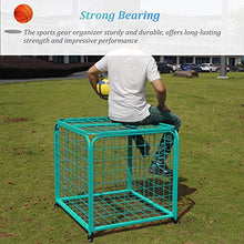 LXFA Carrello Porta Palline Portapalline Pieghevole con Ruote/Coperture - Carrello Portaoggetti Portatile per Palline Sportive in Metallo - per Il Giardino della Scuola Materna