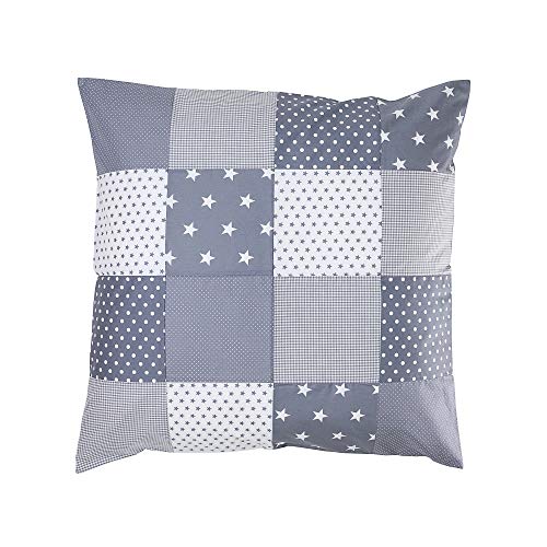 ULLENBOOM Copripiumino Neonato 80x80, Stelle Grigie (Adatto Anche a Una Copertina da Carrozzina o Un Cuscino Decorativo)