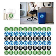 Conkergo 60PCS / Set Collezione Circolare Garbage Identificazione Ricicli Decalcomania Dollbin Sticker