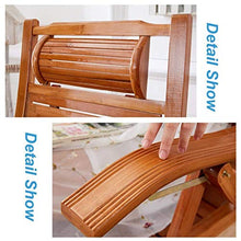 Sedia a dondolo pieghevole reclinabile in legno, per spiaggia, giardino, terrazza, campeggio, coperta