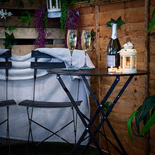 Harbour Housewares 3 Pezzi Sussex Bistro Set - Tabella di Piegatura e sedie per Esterni Patio Mobili da Giardino - Square - Nero