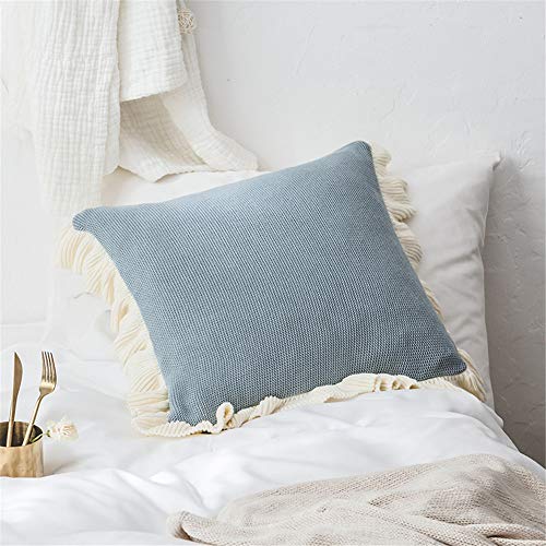 Divano Per Il Tempo Libero Cuscino Casa Creativo Letto Casa Indietro Lovely Cotton Knitted Cuscino Decorative Cuscino Knitting Patterns Ufficio Decor Fotografia Prop,Blue