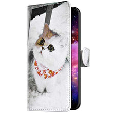 URFEDA Compatibile con Samsung Galaxy J7 2016 Custodia Pelle Cover Retro Flip Case Colorato Cover Portafoglio Magnetica Libro Cuore Custodia Libretto Antiurto Cover Supporto Stand Wallet Case Gatti