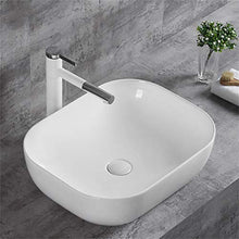 Lavandino, Ceramica, Quadrato Bianco di Alta Qualità Sopra Il Contro Lavabo del Bagno (20 * 16 * 6 Pollici)