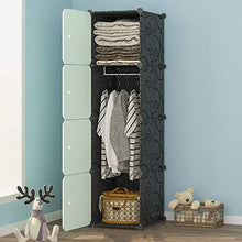 WCY Armadio Portatile per Appendere Vestiti combinati Armoire Ideale Storage Organizzatore Cubo per Libri Giocattoli Asciugamani (Verde) Guardaroba Combinato (Dimensioni: 37x47x147cm) yqaae