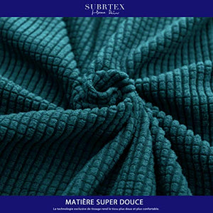 subrtex Fodera per Divano Spandex Fodera per Divano Elasticizzata Fodera per Poltrona Elastico (3 posti, Blu)