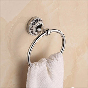 MBYW Portasciugamani Moderno Minimalista Portasciugamani Elegante per Il Bagno di Moda Portasciugamani Portasciugamani Antico in Porcellana Bianca e Blu con Accessori in Acciaio Inox Anticato
