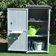 BESTSOON Armadietto da Esterno per Mobili da Giardino Outdoor in Legno Strumento Cabinet Storage Shed 3-Tier Removeable Shelf for Balcone Giardino Patio con La Scheda Sided