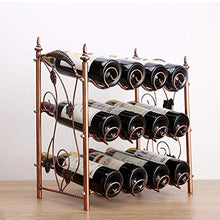 LHQ-HQ 3 Strati Wine Rack impilabile Wine Rack Moderna Grape Design Free-Standing Metallo 12 Bottiglia di Vino Rack di stoccaggio Wine Rack 42x23x46.5cm