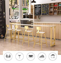 YS Sedia Sgabello da Bar in Metallo, Sedia Dorata Cuscino in Flanella Cucina Di Casa Camera da Letto Contro Sedile Adatto per Milk Tea Shop Coffee Shop,Grigio