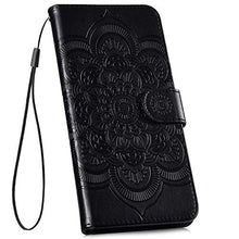 URFEDA Pelle Libretto Custodia Compatibile con Galaxy M31 Cover Libretto Portafoglio 3D Girasole Fiore Di Mandala Case Antiurto Cover Silicone Morbido Custodia Magnetico Taccuino Flip Custodia Nero
