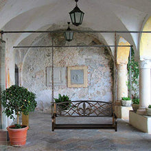 Relaxdays Panchina a Dondolo, Panca da Giardino da Appendere, Design Vintage, Metallo HxLxP: 197x133x58 cm, Nero-Bronzo