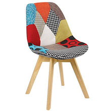 WOLTU BH29mf-6 Sedie per Sala da Pranzo Soggiorno con Schienale Tessuto di Lino Legno Patchwork 6 Pezzi