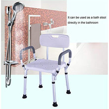 TOYS Sedile da Doccia con Schienale Ausilio da Vasca, Sgabello Bagno in Alluminio, Altezza Regolabile Sedile Doccia Sedia Vasca Ausilio per Anziani, Piedini in Gomma Antiscivolo