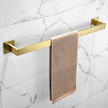 WOMAO portasciugamani Singolo Quadrato Senza Foratura portasalviette Autoadesivo Finitura Oro Spazzolato Superficie antiruggine, L60cm
