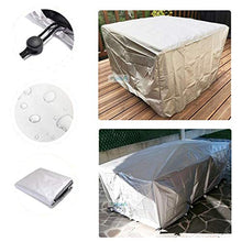 KANGLIPU Copertura Mobili Giardino 240x240x85cm Antipolvere/UV Copertura Tavolo Rettangolare per I Mobili da Giardino Sedute Giardino Set di Mobili, Argento