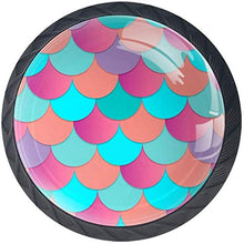 Modello di scala sirena blu rosa corallo viola Pomelli per Porta Set di 4 Pomelli per Mobili Manopole per Cassetti Cucina Armadio Vetro