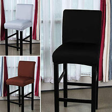 PandaHug - Set di 4 fodere per sgabello da bar, estensibili con schienale, protezione per sedia da sala da pranzo, colore: Nero