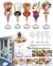 Euroshoppingonline Insegna cartellone Totem da Esterno plastificati Contro Raggi UV e Pioggia Figura Fronte e Retro Basamento compreso (Gelati, Acrilico)
