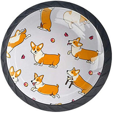 Cane arancio del Corgi che gioca modello della palla Pomelli per Porta Set di 4 Pomelli per Mobili Manopole per Cassetti Cucina Armadio Vetro