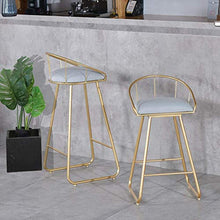 GYPPG Sgabelli Bar Moderna, Sedia Alta Bar contemporanea, Sedile Imbottito Rivestito in Velluto Grigio, Sedia Pranzo Cucina Pub bistrot, sgabelli Bar con Gambe in Metallo Dorato