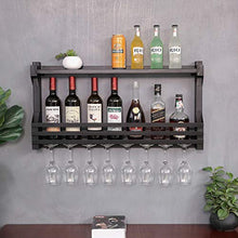 Portavini Portabottiglie in Ferro A Parete, Portabottiglie Multifunzionale per Ristorante in Cucina, Portabicchieri， Espositore, Nero (Size : 100cm)