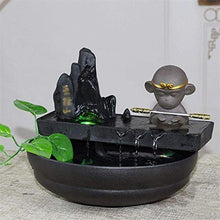 A-Generic Indoor-Tisch-Springbrunnen Indoor-Desktop-Springbrunnen Wasserfall Harz Steingartenbrunnen Keramik-Fließwasserbrunnen