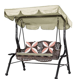 Relax love Tettuccio Dondolo di Ricambio 164x114x14cm Impermeabile in 600D Parasole Dondolo Giardino Copertura Dondolo Anti UV Antiacqua (164 * 114 * 14cm, Beige)