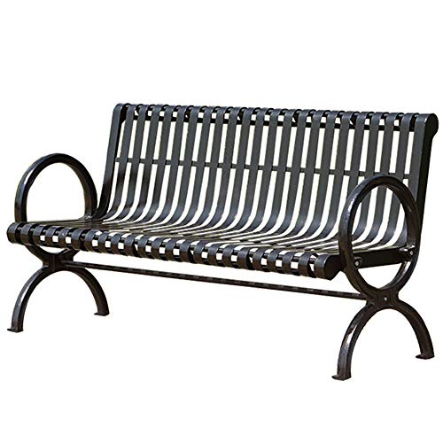 Outdoor sports Panchina in Metallo da Esterno panchina da terrazza, Panca da Giardino con braccioli e Schienale, Forte capacità portante anticorrosiva e antiruggine, Adatto per 2-3 Persone