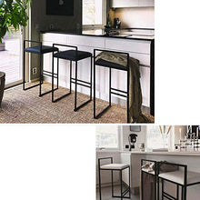 GzxLaY Sedia da Pranzo, sgabelli da Bar in Metallo con Schienale Pieno, poggiapiedi Sgabello con Cuscino in Flanella con poggiapiedi e Schienale, Bar, Sala da Pranzo, Cucina, bancone Bar,A,75CM