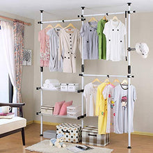 YAN FEI Appendiabiti a Stelo Telaio in Acciaio Rinforzato Armadio Pieghevole Semplice Combinazione Armadio Aperto Guardaroba Top Heavenly Storage Cabinet Portabiti