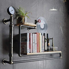 LHQ-HQ Cremagliera del Vino, Tubo di Ferro battuto Loft Parete in Legno massello Vino Rack Vino Appeso Bar Rack, Stand di Esposizione