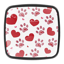 Dog paw print and heart Pomelli per Porta Set di 4 Pomelli per Mobili Manopole per Cassetti Cucina Armadio Vetro