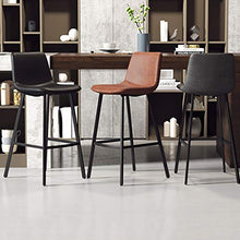 ZINIUKEJI Sgabelli da Bar con poggiapiedi e Gambe in Metallo, sgabelli Alti Cucina Moderna, Bar, Balcone, Ecopelle