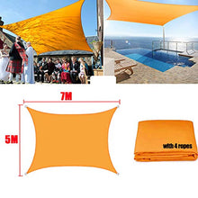 CH-GTJ Vela Ombreggiante Rettangolo, Protezione UV 95%, Tenda A Vela per Patio, Giardino, Pergola, Backyard, Outdoor Facility & Activities,Lightorange,5X7m
