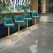 Sgabelli da Bar Sedia Sgabelli da bar, colazione pranzo Sgabelli Con Chrome poggiapiedi e base, a 360 ° Ascensore girevole meccanica con la parte posteriore flanella Bar Stool, gamba d'oro sgabello da